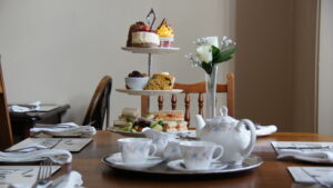 Afternoon tea for two at Langan's Tea Rooms, Burton-on-Trent, Staffordshire